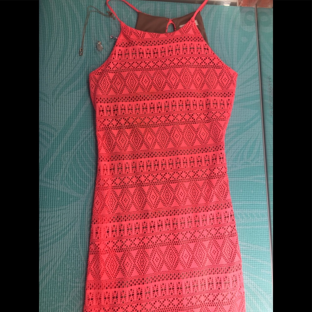 Neon pink dress!